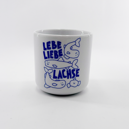 Porzellantasse "Lebe Liebe Lachse"