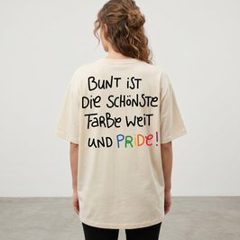 T-Shirt 'Bunt ist die schönste Farbe weit & pride'
