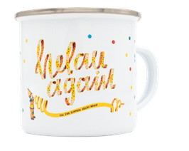 Emailletasse "Helau again"