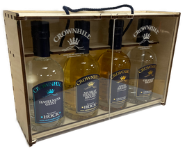 Holzkassette mit Acrylglas-Türen für 4 Stk. 0,35 Liter Flaschen