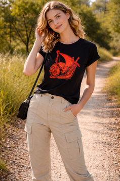 DAMENSHIRT SCHNECKE MIT SEGEL