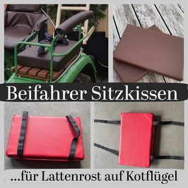 Beifahrer-Sitzkissen mit Klettbändern für Lattenrost auf Kotflügel