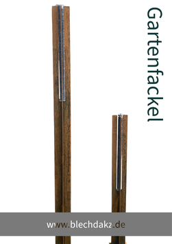 Gartenfackel aus Cortenstahl