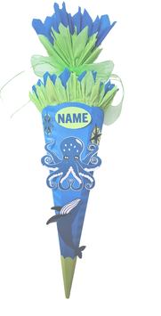 Schultüte Oktopus Wal blau grün