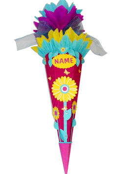 Schultüte Sonnenblume pink gelb