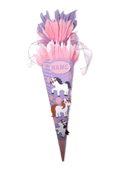 Schultüte Pony flieder rosa