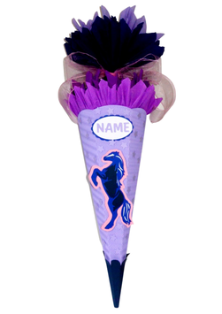 Schultüte Pferd flieder blau