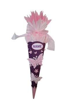 Schultüte Schmetterling lila weiß rosa