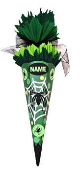 Schultüte Spinne grün schwarz
