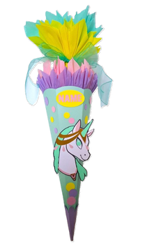 Schultüte Einhorn mint rosa flieder gelb