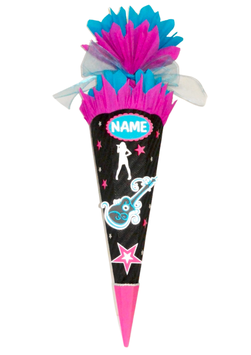 Schultüte Gitarre schwarz pink silber