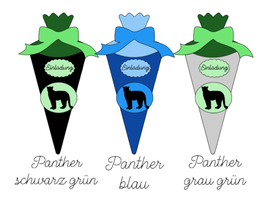 4x Einladung Panther mit freier Farbauswahl