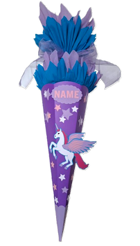 Schultüte Einhorn Pegasus lila