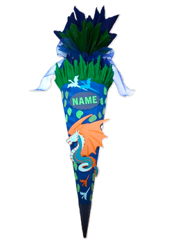 Schultüte Drache blau grün