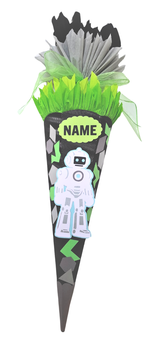 Schultüte Roboter schwarz grün