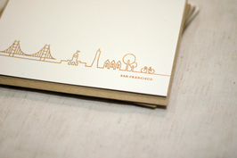 S.F Gold Embossing Greeting Card, set of 3