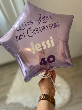 12/ Ballon personalisiert Geburtstag flieder metallic