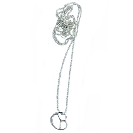 Glitzer Brezel-Halskette / kleiner Brezel-Anhänger silber