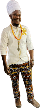 Plain Kente white Jacket with Woodin trousers