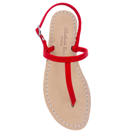 Sandali artigianali semplici "Ermes" colore rosso.