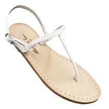 Sandali artigianali semplici "Ermes" bianchi
