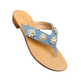 sandali infradito in denim "perla d'Ischia"
