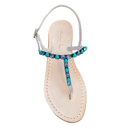 Sandali  gioiello "Vietri" turchese.