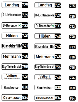 ÜBERARBEITET - Zielanzeiger VÖVI - MAN SL200 / MB O305 - Rheinbahn Düsseldorf