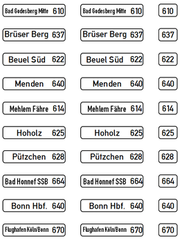 ÜBERARBEITET - Zielanzeiger für VÖVI MAN SL200 / MB O305 - SWB Bonn