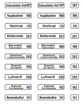 ÜBERARBEITET - Zielanzeiger für VÖVI - MB O305 - Brekina - Hamburg schwarz auf weiß