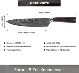 Kochmesser Klinge 210mm