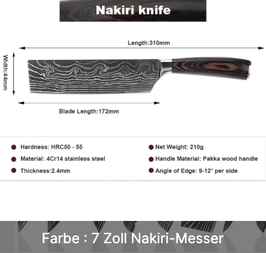 Nakiri Messer Klinge 172mm