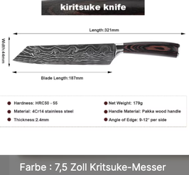 Kritsuke-Messer Klinge 187mm