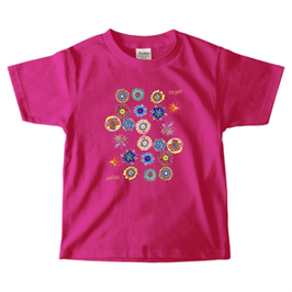 ショバ・クマーリちゃんデザイン　PrintstarヘビーウェイトTシャツ（キッズ）ホットピンク