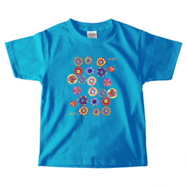 ショバ・クマーリちゃんデザイン　PrintstarヘビーウェイトTシャツ（キッズ）ターコイズ