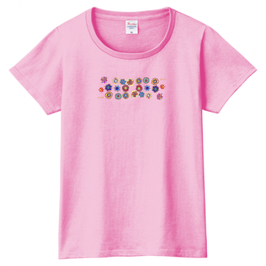 ショバ・クマーリちゃんデザイン　PrintstarヘビーウェイトTシャツ（レディース）ピンク