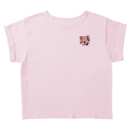 ラディカ・クマーリちゃんデザイン「象と花」TRUSS ロールアップTシャツ（レディース）フロストピンク
