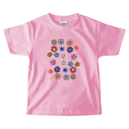ショバ・クマーリちゃんデザイン　PrintstarヘビーウェイトTシャツ（キッズ）ピーチ