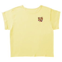 ラディカ・クマーリちゃんデザイン「象と花」TRUSS ロールアップTシャツ（レディース）ベイビーイエロー