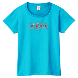 ショバ・クマーリちゃんデザイン　PrintstarヘビーウェイトTシャツ（レディース）ターコイズ