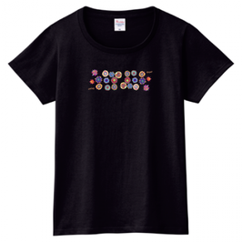 ショバ・クマーリちゃんデザイン　PrintstarヘビーウェイトTシャツ（レディース）ブラック