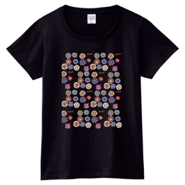 ショバ・クマーリちゃんデザイン　PrintstarヘビーウェイトTシャツ（レディース）ブラック