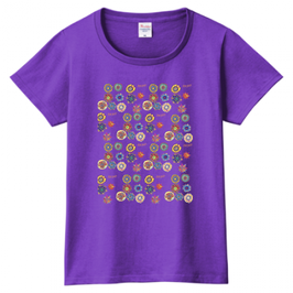ショバ・クマーリちゃんデザイン　PrintstarヘビーウェイトTシャツ（レディース）パープル