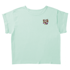 ラディカ・クマーリちゃんデザイン「象と花」TRUSS ロールアップTシャツ（レディース）ライトミントグリーン