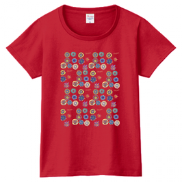 ショバ・クマーリちゃんデザイン　PrintstarヘビーウェイトTシャツ（レディース）レッド