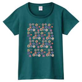 ショバ・クマーリちゃんデザイン　PrintstarヘビーウェイトTシャツ（レディース）エメラルドグリーン