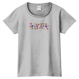 ショバ・クマーリちゃんデザイン　PrintstarヘビーウェイトTシャツ（レディース）グレイ