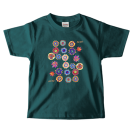 ショバ・クマーリちゃんデザイン　PrintstarヘビーウェイトTシャツ（キッズ）エメラルド