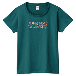 ショバ・クマーリちゃんデザイン　PrintstarヘビーウェイトTシャツ（レディース）エメラルドグリーン