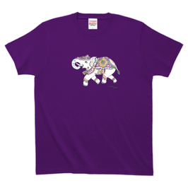 アシュトシュ・クマール君デザイン「象」　Printstar ハイグレードTシャツ　メンズ　パープル